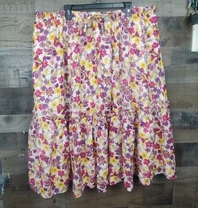 J. Crew Summer 2022 Tiered Floral Print Flare Maxi Skirt